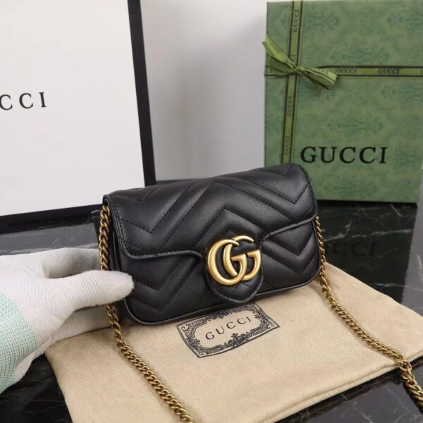 GUCCI MARMONT MATELASSÉ SUPER MINI BAG 16.5CM 476433 DSVRT 1000 - Image 6