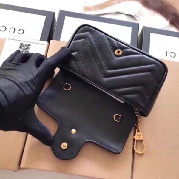 GUCCI MARMONT MATELASSÉ SUPER MINI BAG 16.5CM 476433 DSVRT 1000 - Image 8