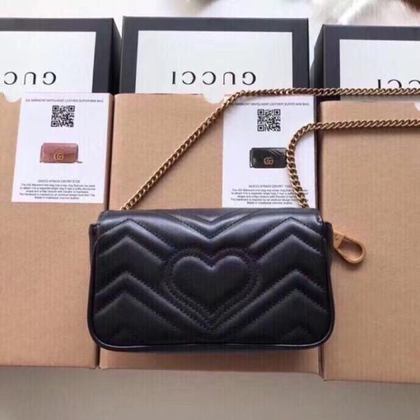 GUCCI MARMONT MATELASSÉ SUPER MINI BAG 16.5CM 476433 DSVRT 1000 - Image 4