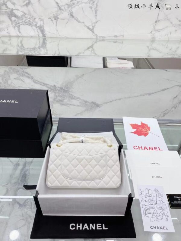 CHANEL CLASSIC MINI FLAP GOLD HARDWARE WHITE 25CM - Image 3