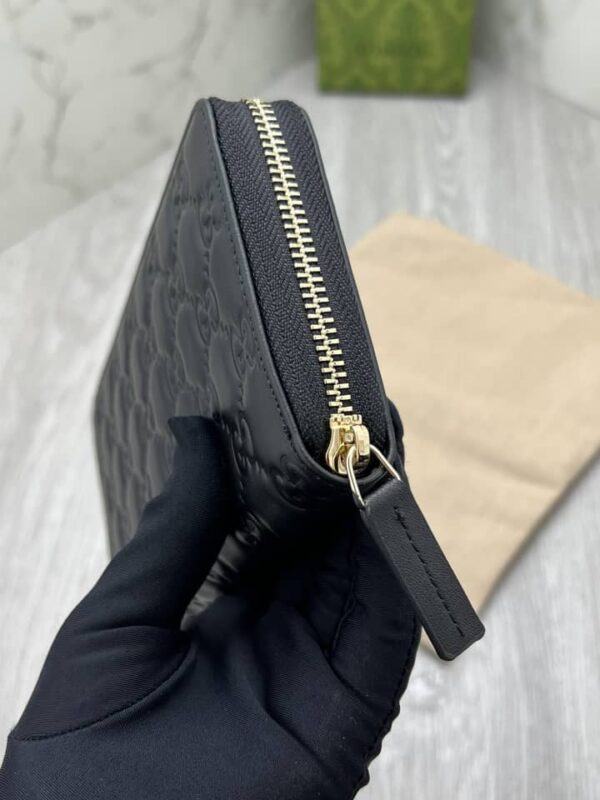 GUCCI GG SIGNATURE ZIP WALLET BLACK 19CM 625558 1W3AN 1000 - Image 6