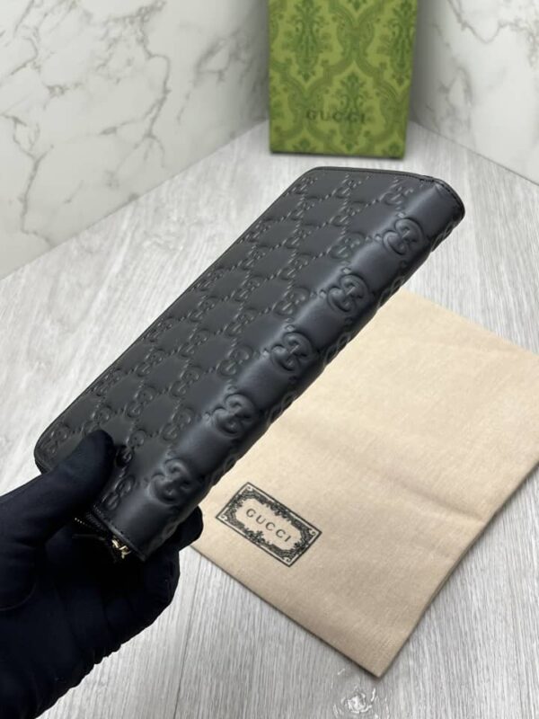 GUCCI GG SIGNATURE ZIP WALLET BLACK 19CM 625558 1W3AN 1000 - Image 7