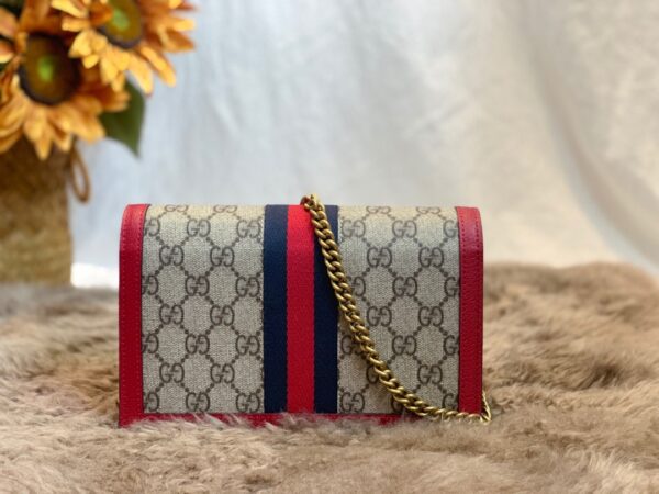 GUCCI LADIES MULTICOLOR QUEEN MARGARET LEATHER MINI SHOULDER BAG RED 20CM 476079 9I6QT 8540 - Image 3
