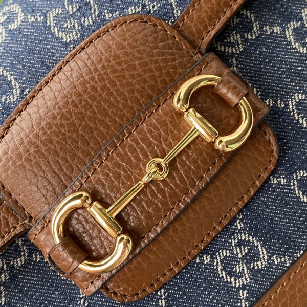 GUCCI HORSEBIT 1955 MINI BAG DARK BLUE AND IVORY ECO 658574 2KQPG 8391 - Image 3