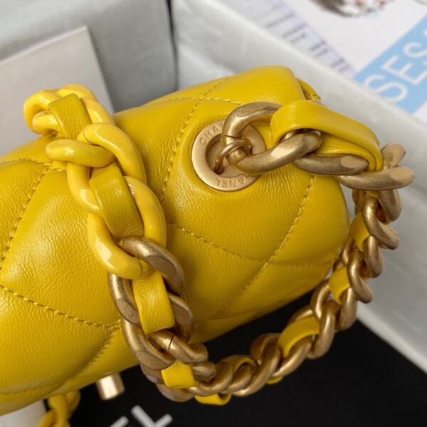 CHANEL MINI FLAP BAG YELLOW AS3205 - Image 9