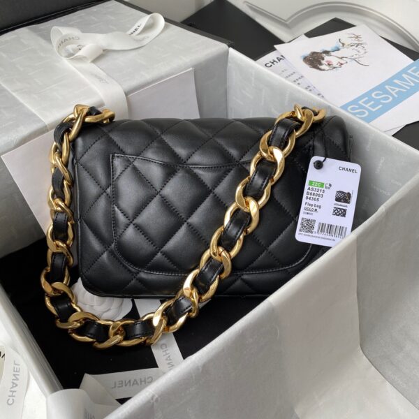 CHANEL LARGE FLAP BAG BLACK AS3215 - Image 4