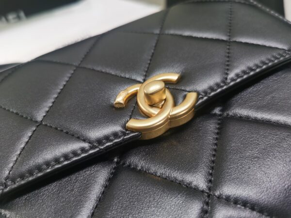 CHANEL MINI FLAP GOLD MENTAL BAG 17CM - Image 6