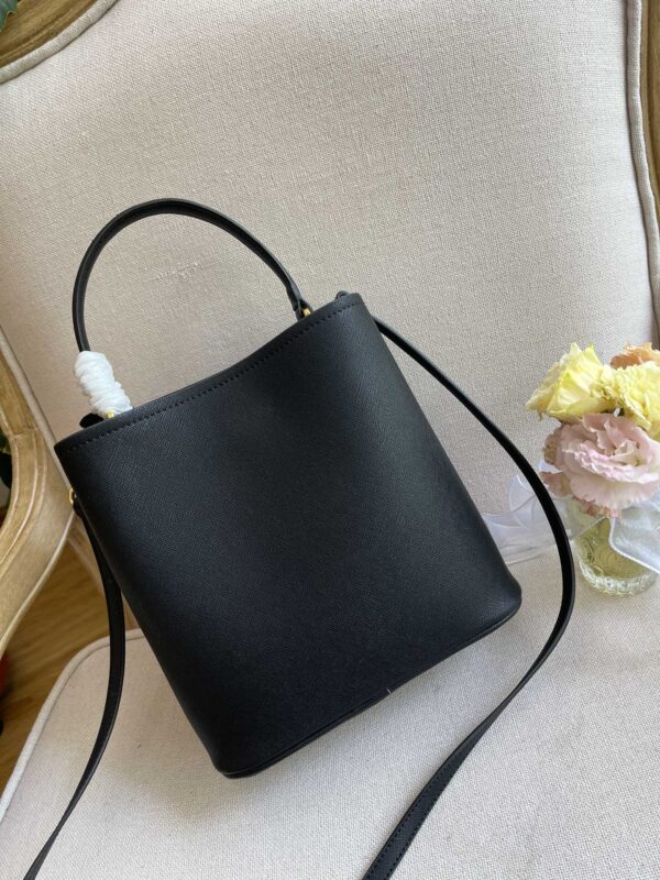 PRADA MEDIUM SAFFIANO LEATHER PANIER BAG BLACK 1BA2122ERXF0LJ4VOOO - Image 8