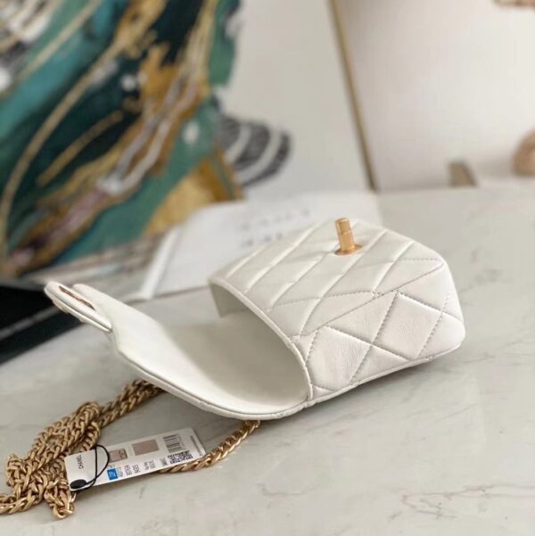 CHANEL MINI FLAP BAG WHITE AS3113 - Image 8