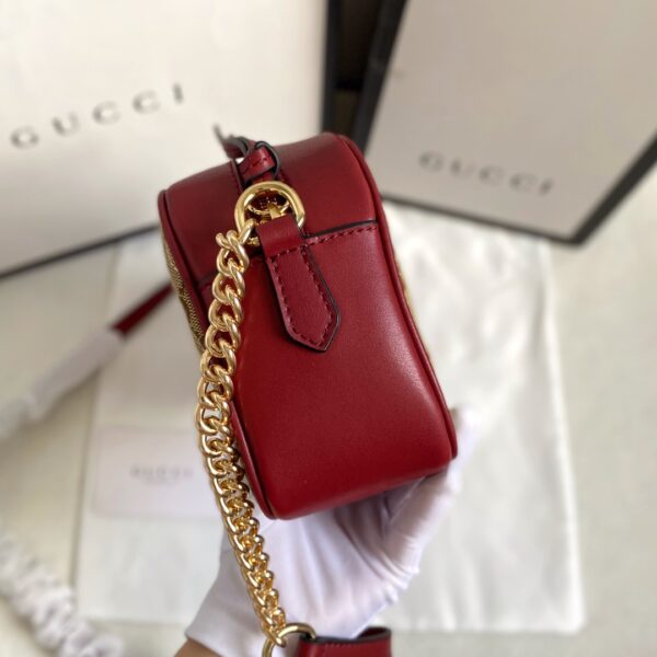 GUCCI MARMONT SMALL SHOULDER BAG RED BEIGE 24CM - Image 3