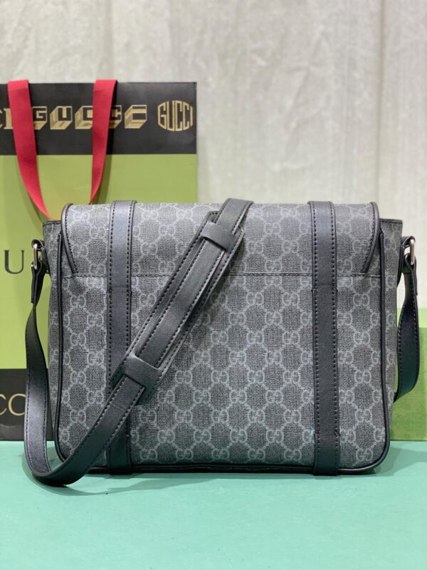 GUCCI GG MESSENGER BAG BLACK SUPREME CANVAS 28CM 658542 KGDHN 1000 - Image 6