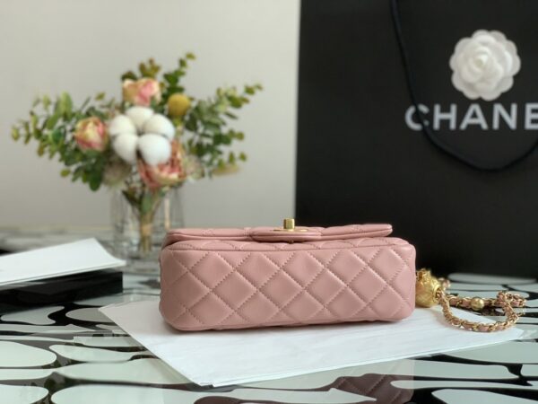 CHANEL QUILTED MINI CC RECTANGULAR FLAP BAG 20CM PINK - Image 8