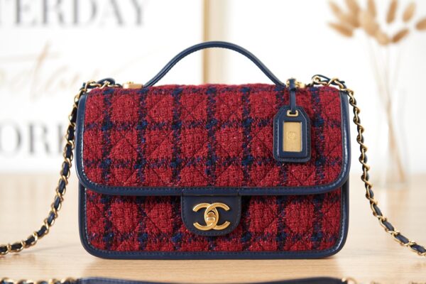 CHANEL SMALL FLAP BAG WITH TOP HANDLE 25CM AS3653 B09405 NK305 - Image 5