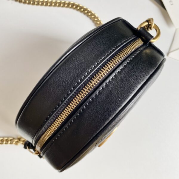 GUCCI MARMONT MINI ROUND SHOULDER BAG BLACK 550154-0OLET-1000 - Image 4