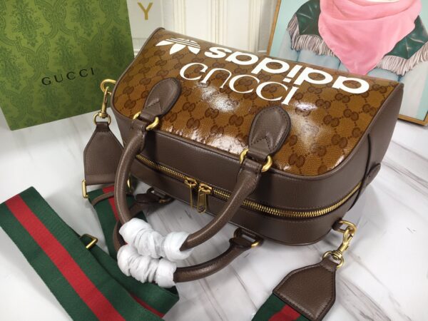 GUCCI x ADIDAS MINI DUFFLE BAG BROWN 31.5CM 702397 UVSFT 7268 - Image 6