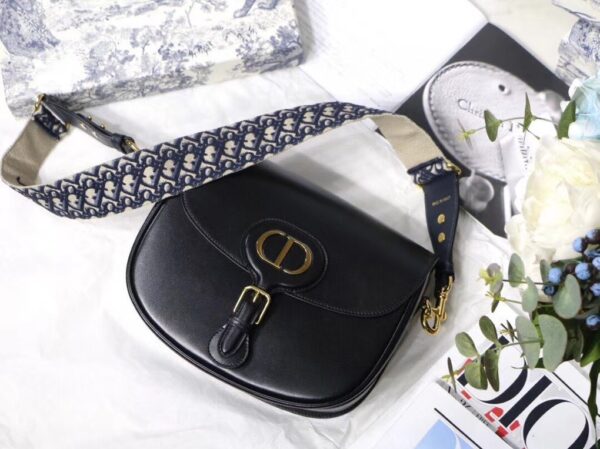 DIOR LARGE BOBBY BAG BLUE DIOR OBLIQUE EMBROIDERY BLACK 27CM M9320UMOB M941 - Image 6