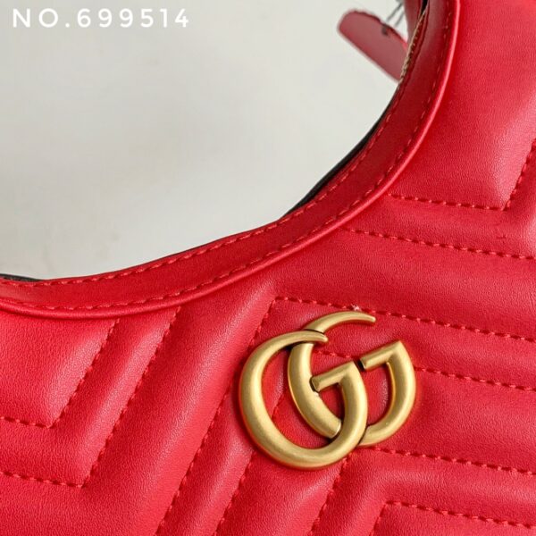 GUCCI MARMONT HALF MOON SHAPED MINI BAG RED 21CM - Image 5