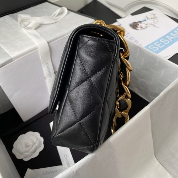 CHANEL LARGE FLAP BAG BLACK AS3215 - Image 5