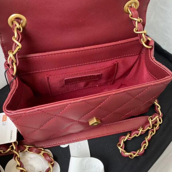 CHANEL CROSSBODY BAG RED 19CM AS2633 - Image 5