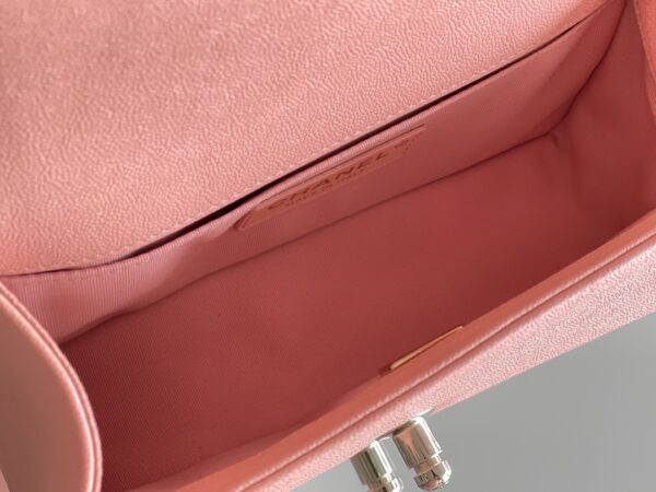 CHANEL BOY CHEVRON QUILTED BAG 25CM LIGHT PINK - Image 3