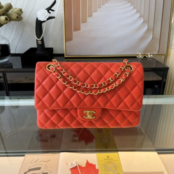 CHANEL CLASSIC HANDBAG RED A01112 - Image 4