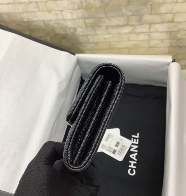 CHANEL BOY LONG FLAP BLACK SILVER WALLET A80286 - Image 3