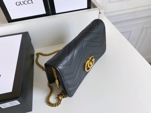 GUCCI WOMEN'S GG MARMONT MINI BAG BLACK 18CM  488426 DSVRT 1000 - Image 9
