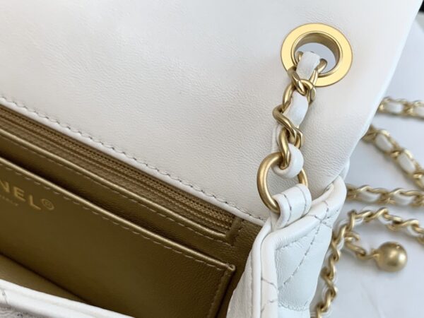 CHANEL QUILTED MINI CC RECTANGULAR FLAP BAG 20CM WHITE - Image 8