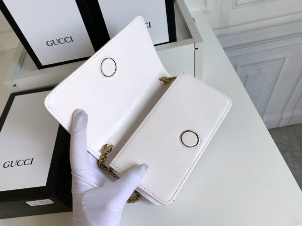 GUCCI WOMEN'S GG MARMONT MINI BAG WHITE 18CM - Image 6