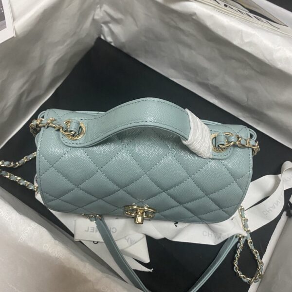 CHANEL MINI BUSINESS AFFINITY LIGHT TURQUOISE 19CM - Image 6