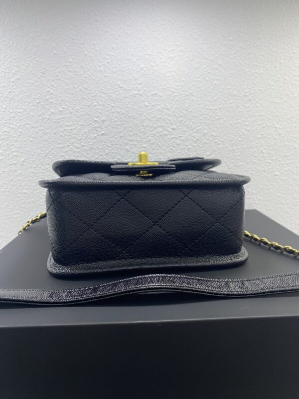 CHANEL SMALL TOP HANDLE FLAP BAG BLACK AS3652 B09173 94305 - Image 7