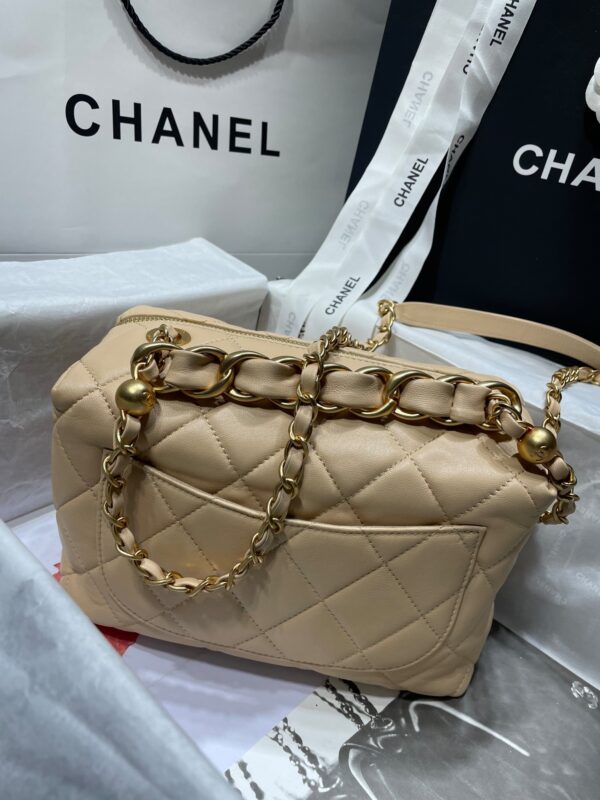 CHANEL MINI BOWLING BAG BEIGE 22CM - Image 3