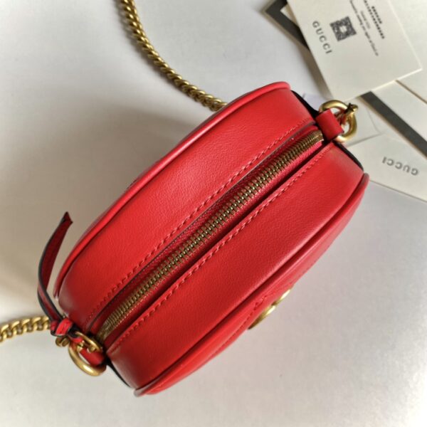 GUCCI MARMONT MINI ROUND SHOULDER BAG RED 550154 0OLET 6438 - Image 3