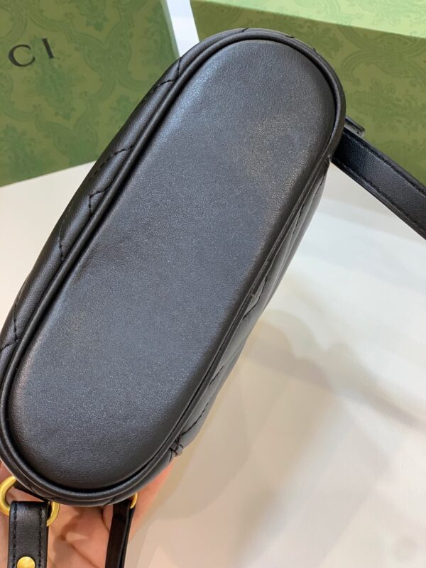 GUCCI GG MARMONT MINI TOP HANDLE BAG BLACK 19CM 699515 DTDHT 1000 - Image 5