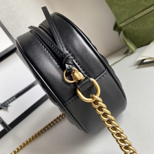 GUCCI MARMONT MINI ROUND SHOULDER BAG BLACK 550154-0OLET-1000 - Image 2