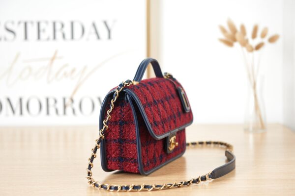 CHANEL SMALL FLAP BAG WITH TOP HANDLE 25CM AS3653 B09405 NK305 - Image 4