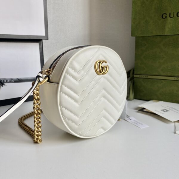 GUCCI MARMONT MINI ROUND SHOULDER BAG WHITE 550154 0OLET 9022 - Image 5