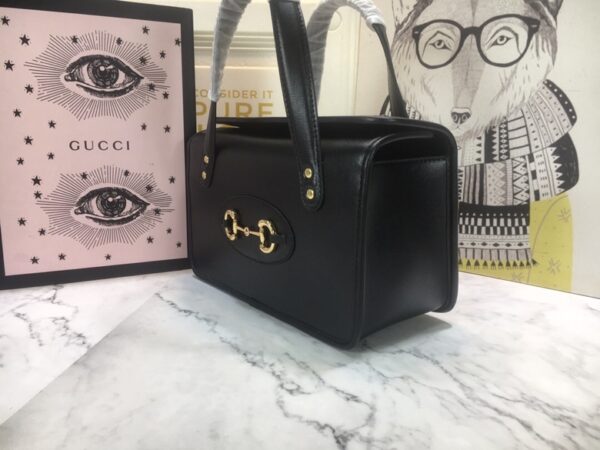 GUCCI HORSEBIT TOP HANDLE BAG IN BLACK 27.5CM - Image 4