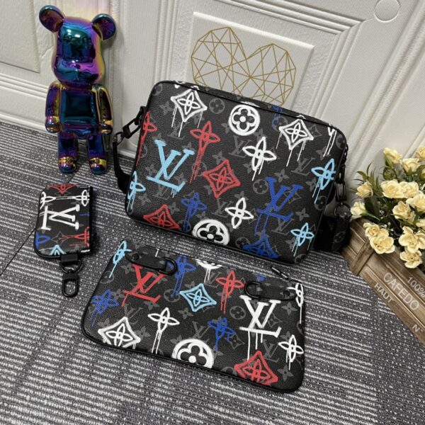LOUIS VUITTON TRIO MESSENGER MULTICOLOR BLACK 25CM M21396 - Image 8