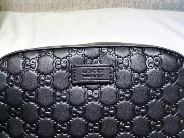 GUCCI BLACK LOGO EMBOSSED HAND BAG 24.5CM 475429 CWCBN 1000 - Image 5