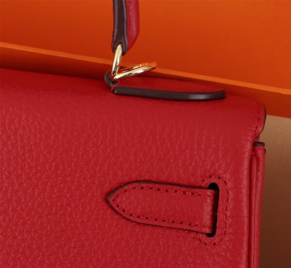 HERMES KELLY RED SELLIER ROUGE EPSOM GOLD HARDWARE 25CM - Image 5