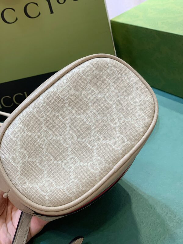 GUCCI OPHIDIA GG MINI BUCKET BAG WHITE 18CM 550620 UULEG 9682 - Image 2