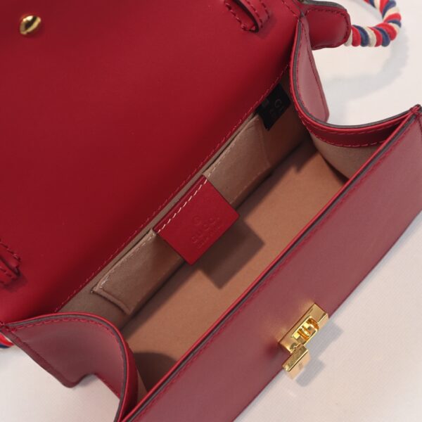 GUCCI LADIES SYLVIE LEATHER MINI BAG IN RED 20CM - Image 4