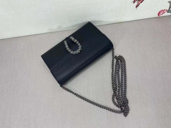 GUCCI WOMEN'S DIONYSUS GG SUPREME CHAIN BAG BLACK 20CM 401231 CAOGN 8176 - Image 5