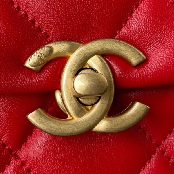 CHANEL MINI FLAP BAG RED AS3205 - Image 8