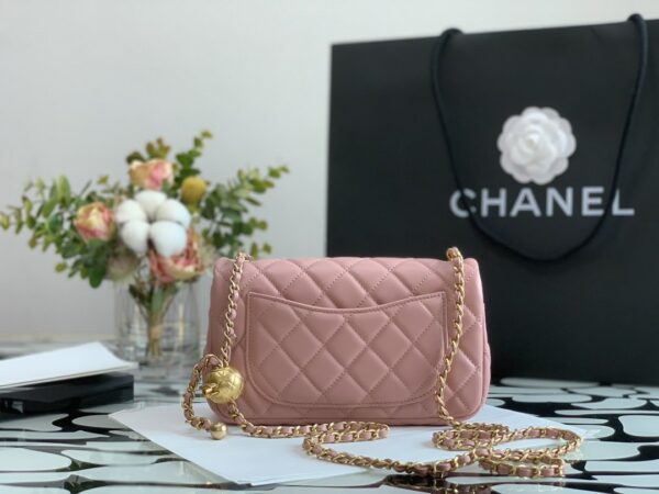 CHANEL QUILTED MINI CC RECTANGULAR FLAP BAG 20CM PINK - Image 7