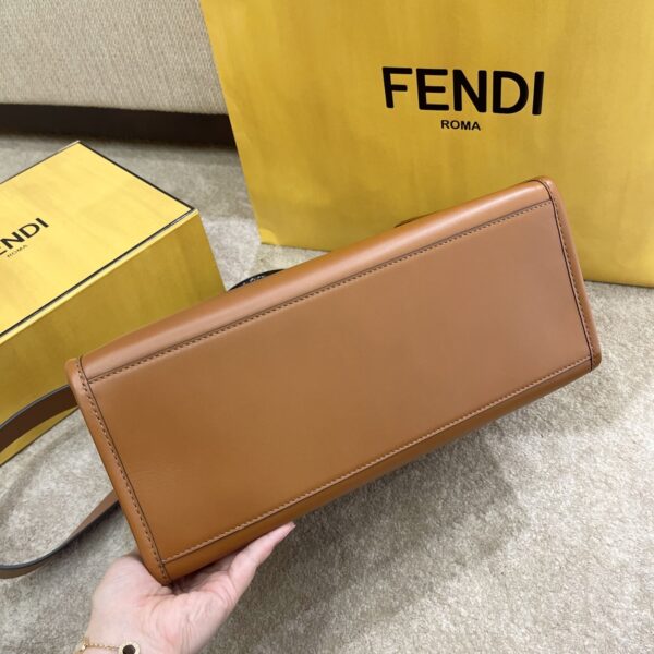FENDI SUNSHINE MEDIUM BROWN LEATHER SHOPPER 35CM 8BH386ABVLF0PWZ - Image 6