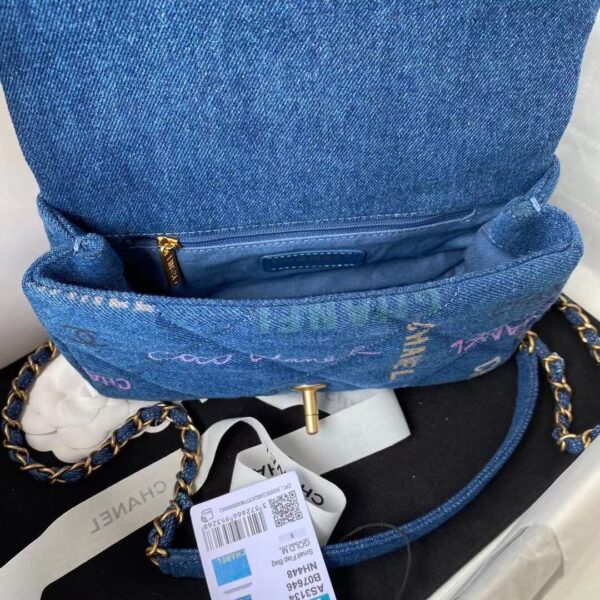 CHANEL SMALL FLAP BAG BLUE & MULTICOLOR AS3134 - Image 8