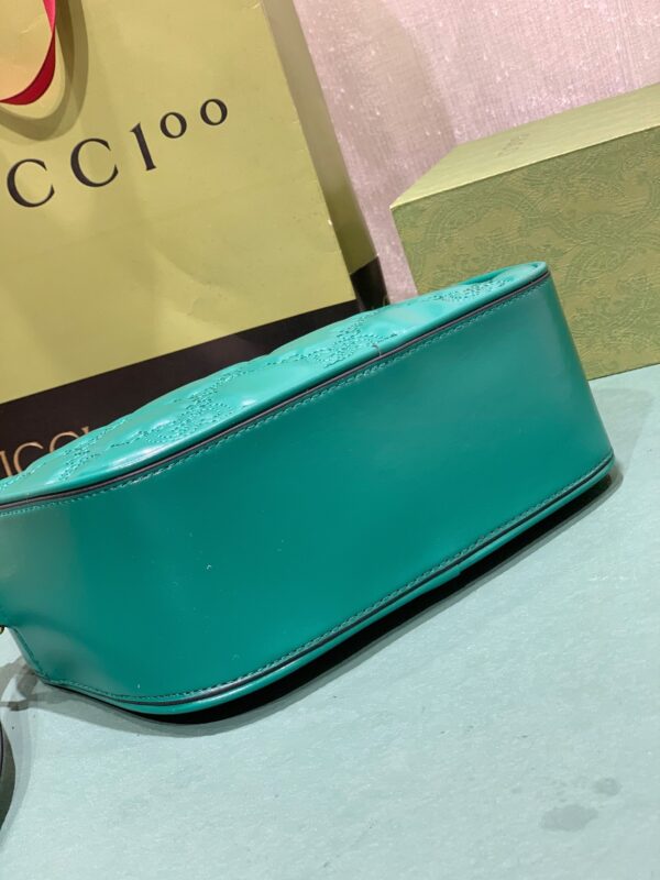 GUCCI GG MATELASSE LEATHER SMALL BAG GREEN  ?702234 UM8HG 3389 - Image 6