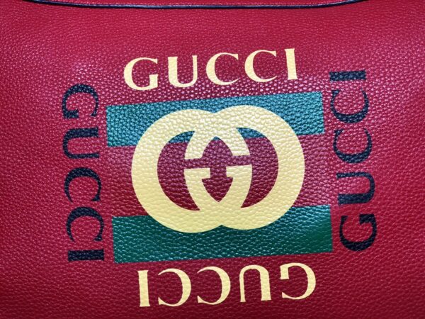 GUCCI RED PRINT HALF-MOON HOBO BAG 47.5CM - Image 6